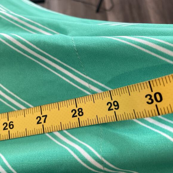 Susan Graver Womens Green Chevron Liquid Knit Dolman Sleeve Top Size 2X Stretchy - Picture 4 of 10